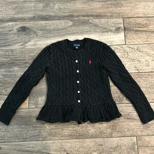 Ralph Lauren black cable knit cardigan size 130